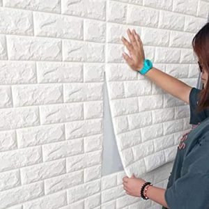Pannello decorativo da parete 3d effetto mattone bianco