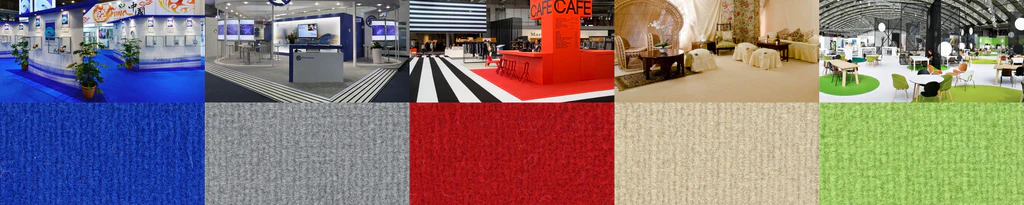 velour exhibition carpet examples