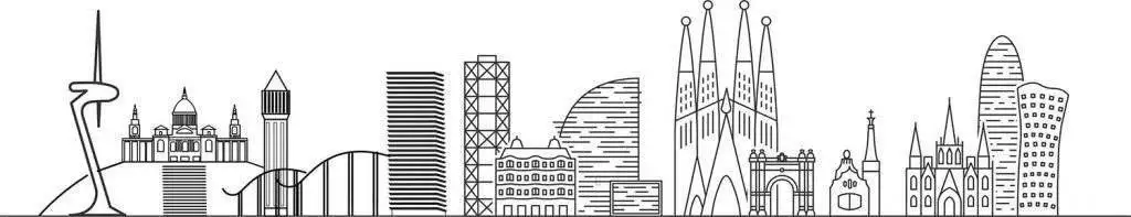 barcelona skyline handdrawing