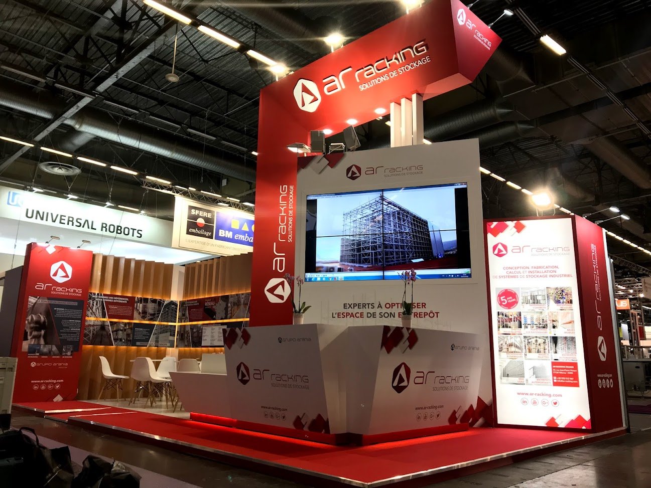 Stand de feria: SITL 2017: construcción de stand Vissual Events &I70 AR RACKING, vista 2