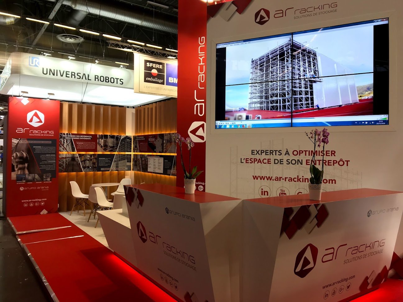 Stand de feria: SITL 2017: construcción de stand Vissual Events &I70 AR RACKING, vista 3