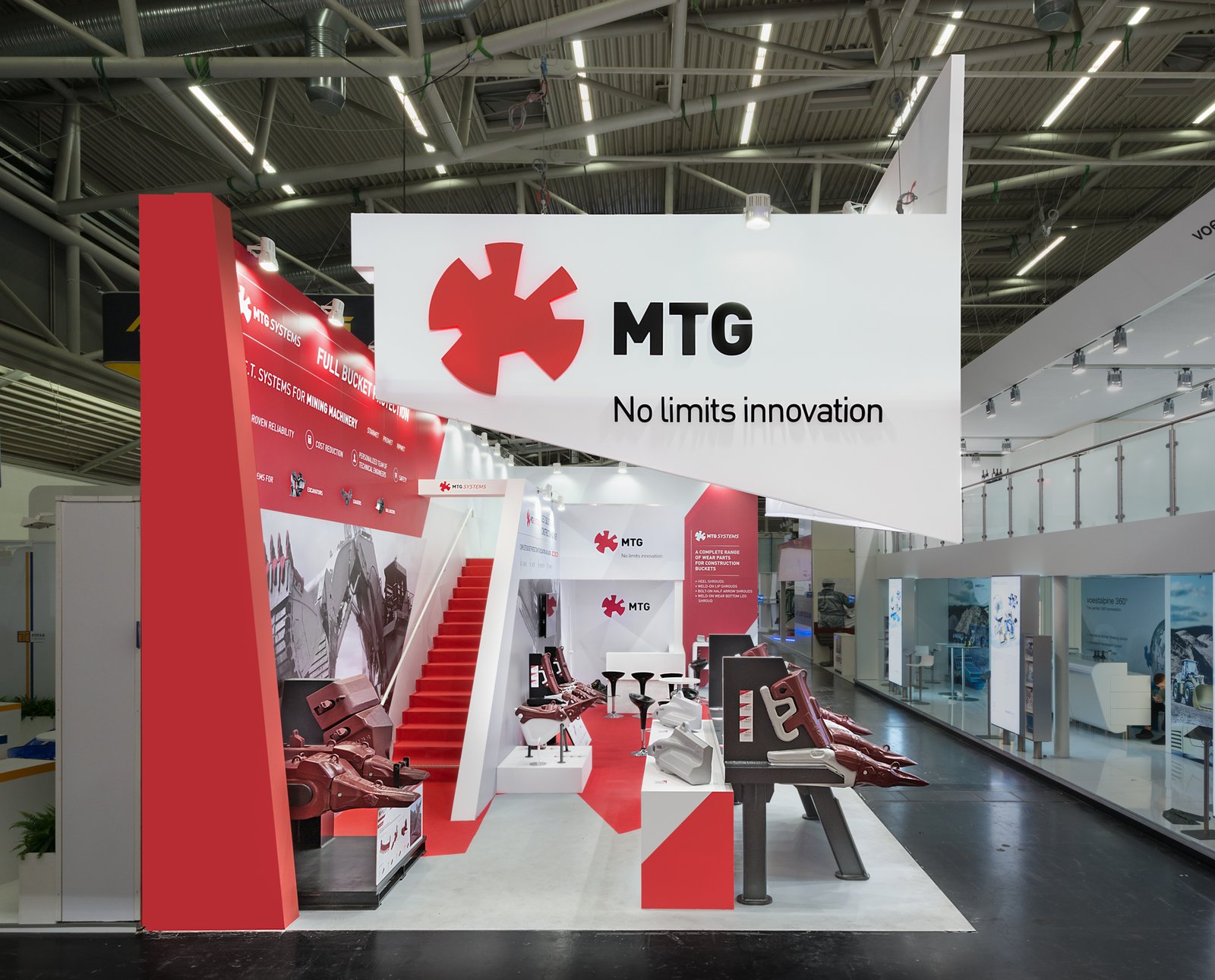 Stand de feria: BAUMA 2026: construccion de stand Vissual Events altillo, vista 2