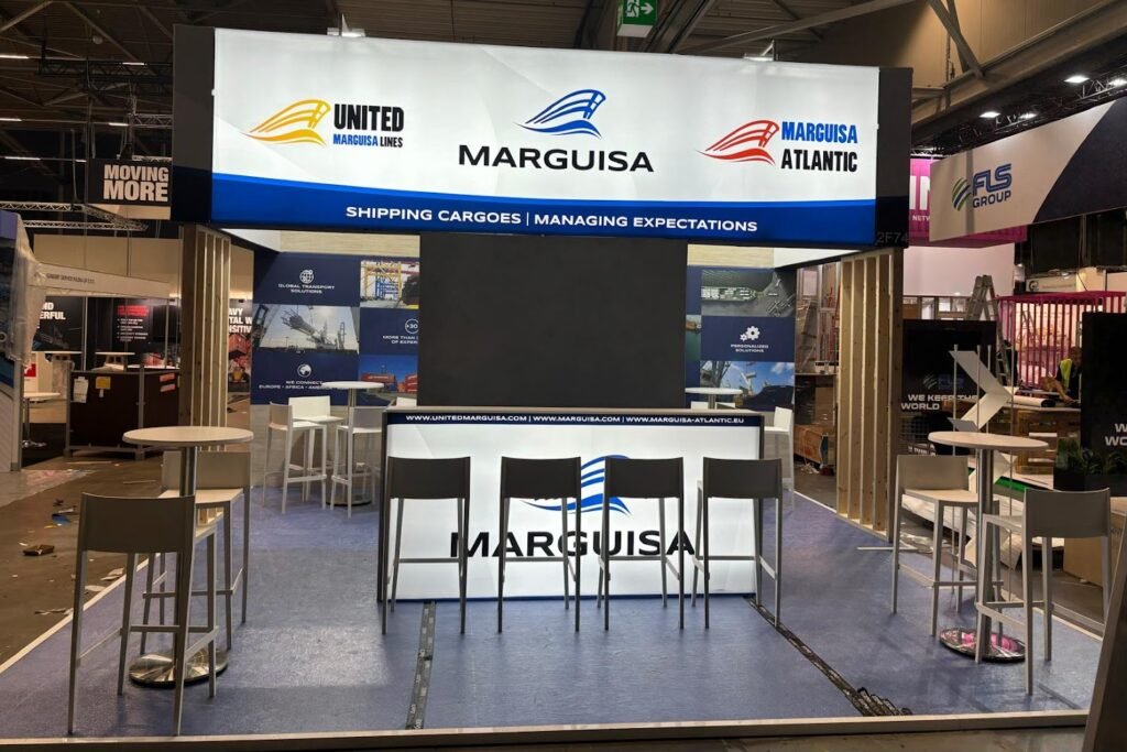 Stand de feria: Breakbulk 2024: construccion de stand sostenible por Marquisa, Vissual Events, vista 1