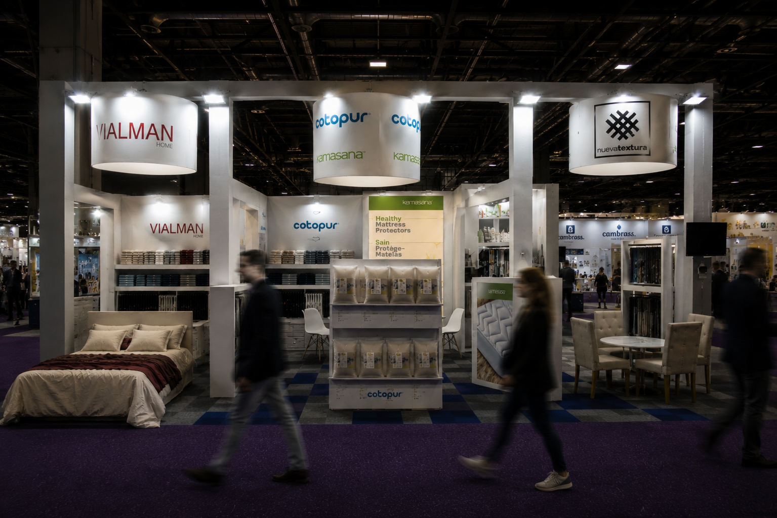Stand de feria: HEIMTEXTIL 2026: Construcción de stand Vissual Events, vista 2